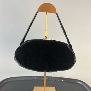 Vintage Garay Black Velvet Women's Bag Purse